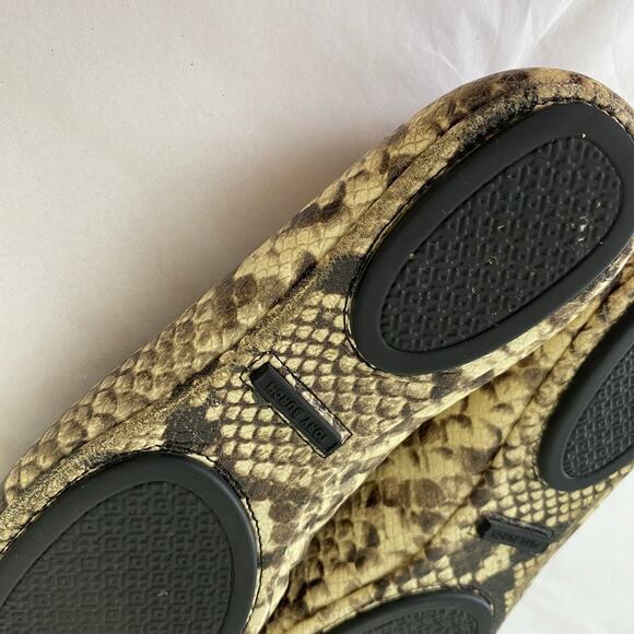 Tory Burch Minnie Flats Size 8 Roccia Snake Emboss Leather Logo Travel Ballet - Picture 11 of 14